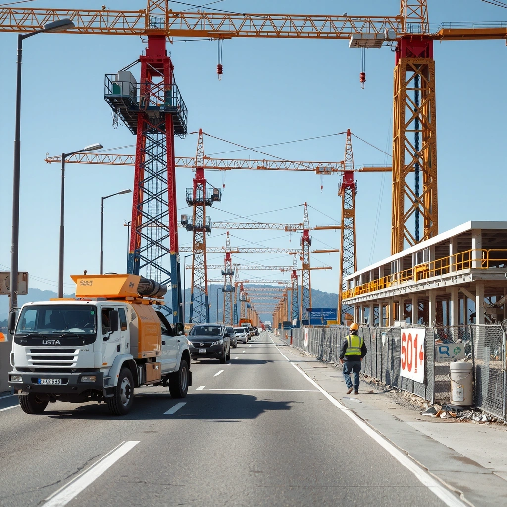 Large-scale infrastructure development project with roads and utilities